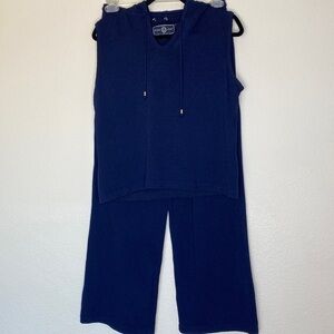 St. John Sport two piece navy blue tank pant set small/medium